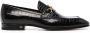 TOM FORD crocodile-effect leather loafers Black - Thumbnail 1