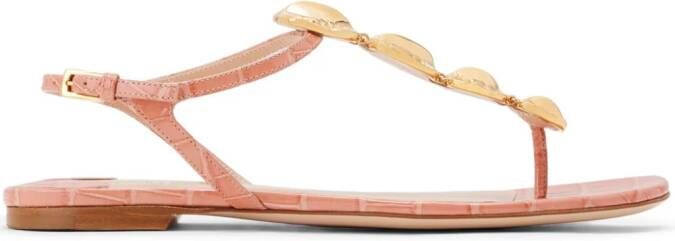 TOM FORD crocodile-embossed leather sandals Pink