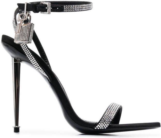 TOM FORD crystal-embellished 120mm sandals Black