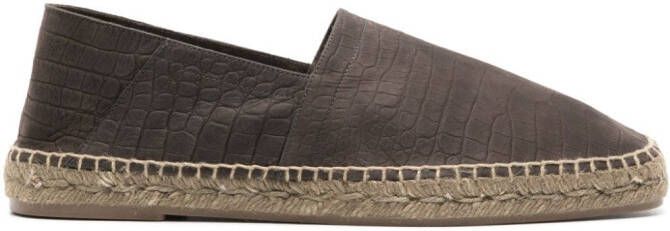 TOM FORD embossed-crocodile leather espadrilles Brown