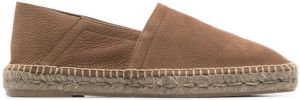 TOM FORD grained leather espadrilles Brown