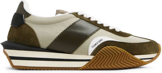 TOM FORD James lace-up suede sneakers Neutrals
