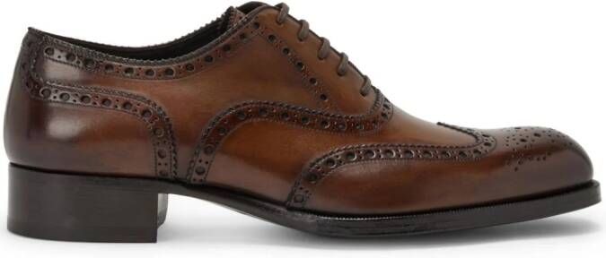 TOM FORD lace-up leather brogues Brown