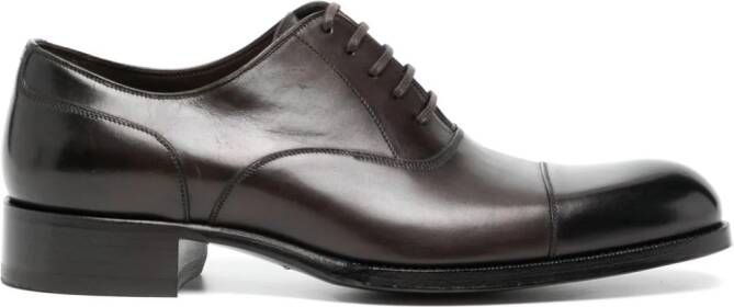 TOM FORD Elkan leather lace-up shoes Brown