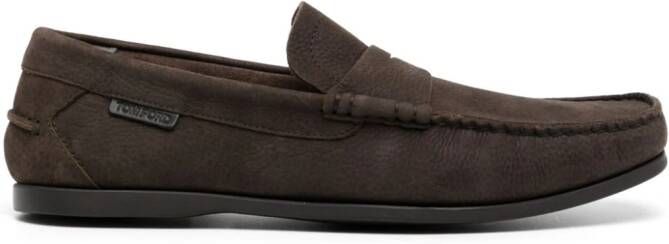 TOM FORD suede loafers Brown