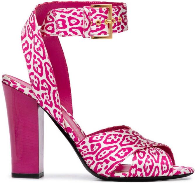 TOM FORD leopard-print 110mm sandals Pink