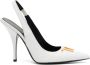 TOM FORD logo-plaque pointed-toe pumps White - Thumbnail 1