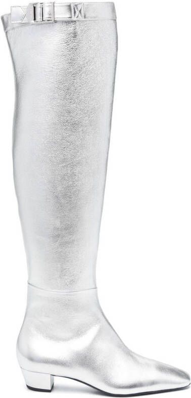 TOM FORD metallic over-the-knee boots Silver