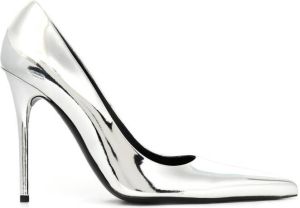 TOM FORD metallic pointed-toe 80mm pumps Silver
