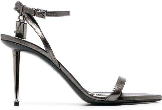 TOM FORD Padlock 105mm leather sandals Black