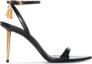 TOM FORD Padlock 85mm stiletto-heel sandals Black