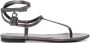 TOM FORD Padlock laminated-leather flat sandals Grey - Thumbnail 1