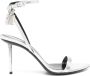 TOM FORD Padlock Pointy Naked 85mm leather sandals Silver - Thumbnail 1
