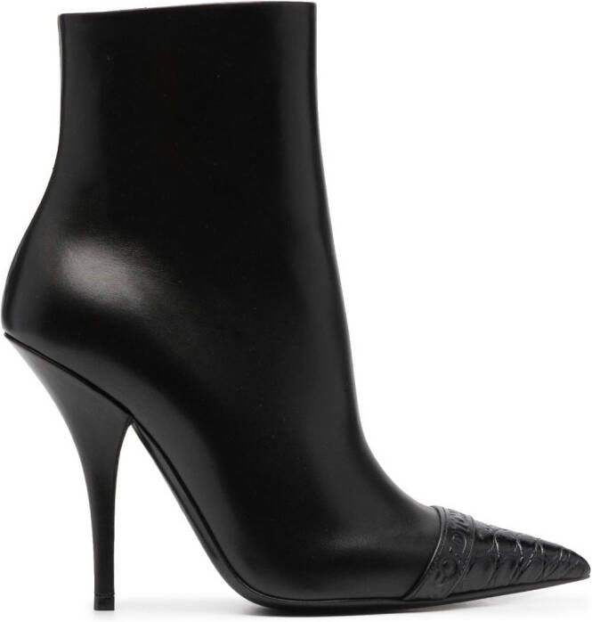 TOM FORD pointed toe leather ankle boots Black