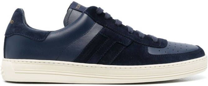 TOM FORD Radcliffe panelled leather sneakers Blue