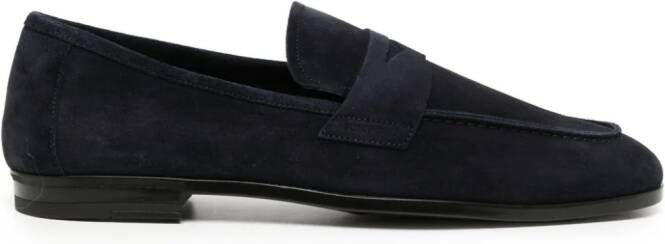 TOM FORD Sean penny-slot suede loafers Blue