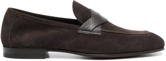 TOM FORD Sean twisted-band suede loafers Brown