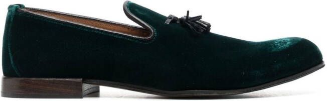 TOM FORD Velvet Nicholas tassel-detail slippers Green