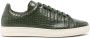 TOM FORD Warwick crocodile-embossed leather sneakers Green - Thumbnail 1