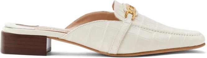 TOM FORD Whitney crocodile-embossed leather mules Neutrals
