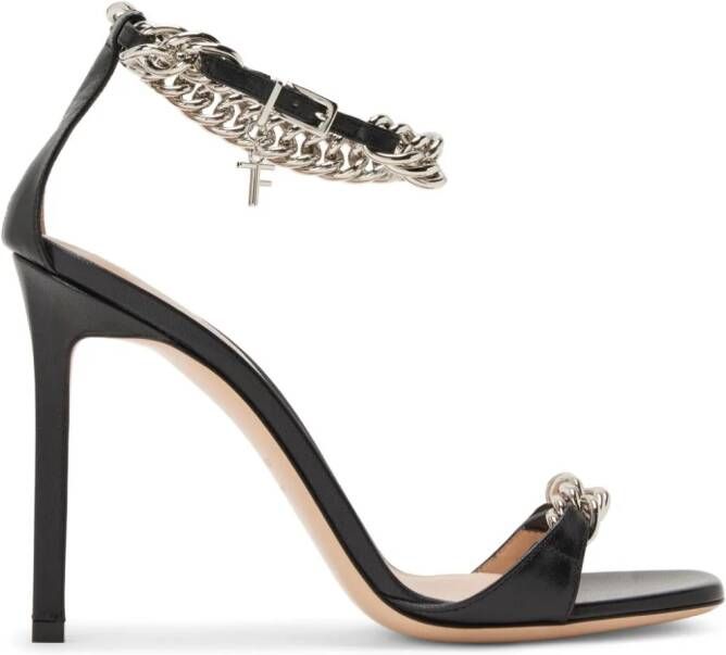 TOM FORD Zenith 105mm leather sandals Black