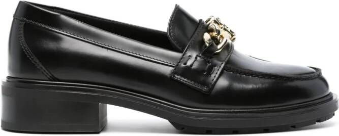 Tommy Hilfiger 30mm chain-trim leather loafers Black