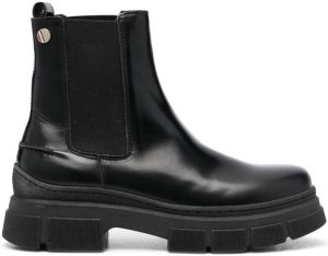 Tommy Hilfiger chunky-sole leather Chelsea boots Black
