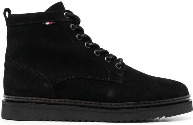 Tommy Hilfiger Cleated suede boots Black