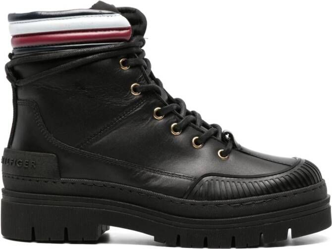 Tommy Hilfiger Corporate leather ankle boots Black
