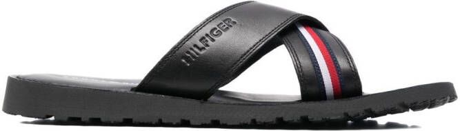 Tommy Hilfiger crossover-strap sandals Black