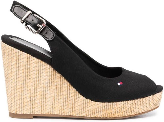 Tommy Hilfiger Elena slingback wedge sandals Black