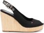 Tommy Hilfiger Elena slingback wedge sandals Black - Thumbnail 1