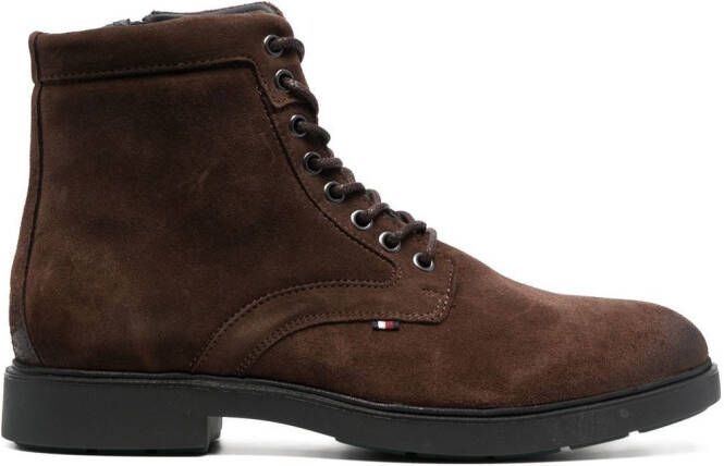 Tommy Hilfiger Elevated lace-up suede boots Brown
