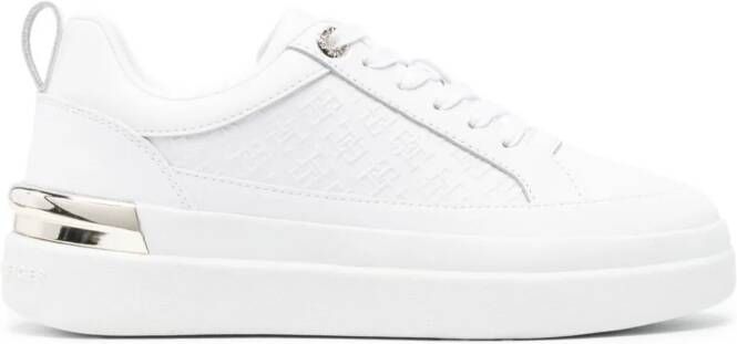 Tommy Hilfiger embossed-logo leather sneakers White