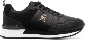 Tommy Hilfiger Essential monogram-plaque sneakers Black