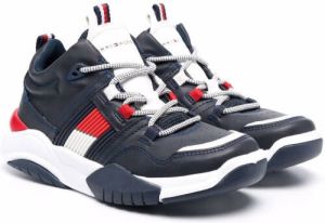 Tommy Hilfiger Junior Essential Stripe colour-block high-top sneakers Blue