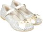 Tommy Hilfiger Junior glitter-embellished leather ballerina shoes Gold - Thumbnail 1