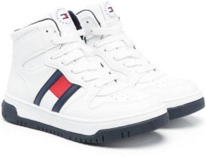Tommy Hilfiger Junior logo-patch high-top sneakers White