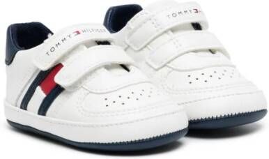 Tommy Hilfiger Junior logo-print touch-strap sneakers White