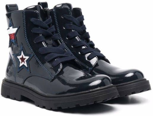 Tommy Hilfiger Junior Schnür lacquer boots Blue