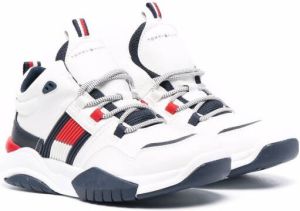 Tommy Hilfiger Junior TEEN logo-patch high-top sneakers White