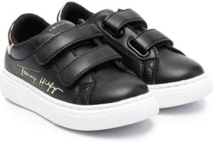 Tommy Hilfiger Junior touch-strap low-top sneakers Black