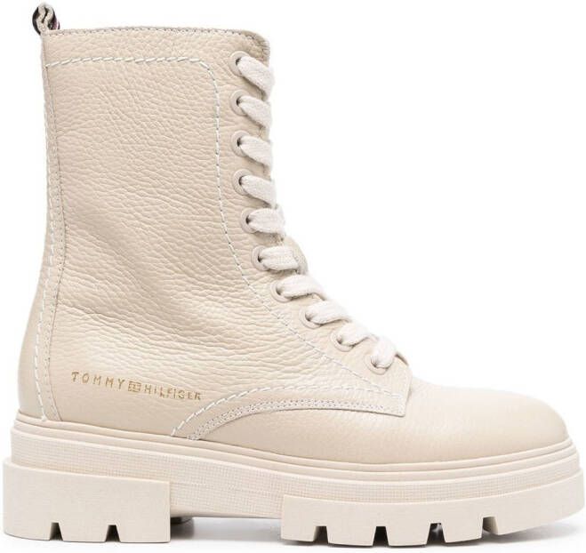 Tommy Hilfiger lace-up leather ankle boots Neutrals