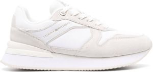 Tommy Hilfiger logo-debossed low-top suede sneakers White