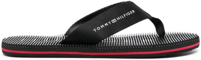 Tommy Hilfiger logo-embossed flip flops Black