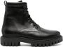 Tommy Hilfiger logo-embossed leather boots Black - Thumbnail 1