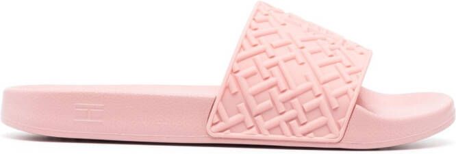 Tommy Hilfiger logo-embossed slides Pink