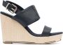 Tommy Hilfiger logo-patch wedge sandals Blue - Thumbnail 1