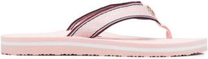 Tommy Hilfiger logo-plaque detail flip-flop sandals Pink