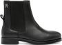 Tommy Hilfiger logo-plaque leather ankle boots Black - Thumbnail 1